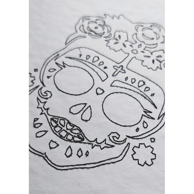 Page brodée sur papier aquarelle besp03 a table Brode en scrap scrapbooking