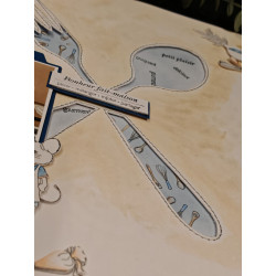 Page brodée sur papier aquarelle besp03 a table Brode en scrap scrapbooking