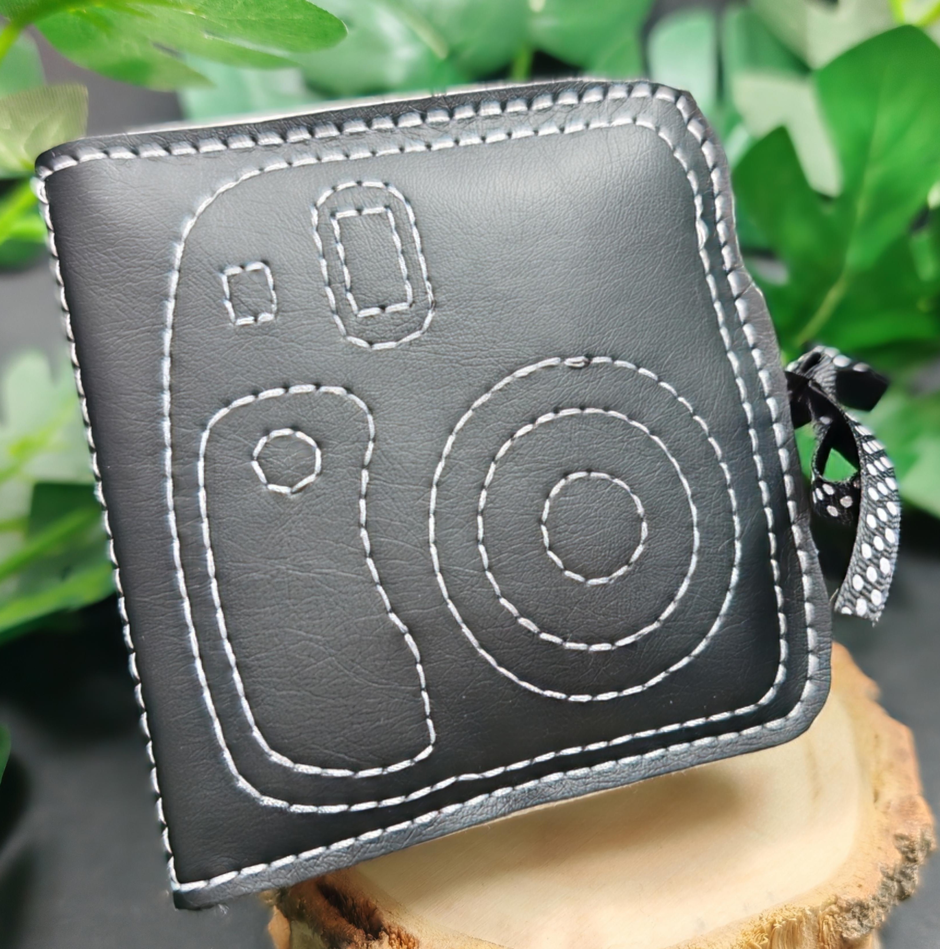 Structure de mini album polaroid noir simili cuir