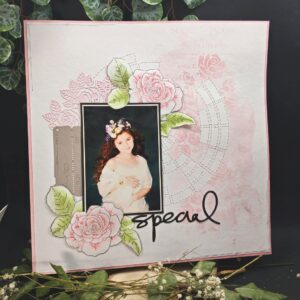 Page aquarelle brodée - spirale