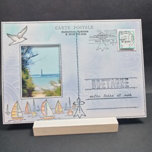 Carte postale brodée