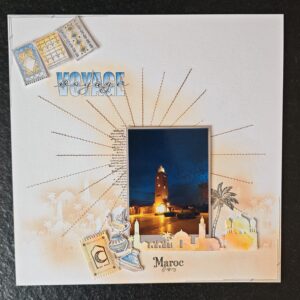 Page aquarelle brodée - Voyage au soleil !