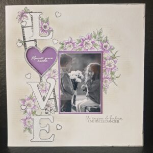 Page aquarelle brodée - Love